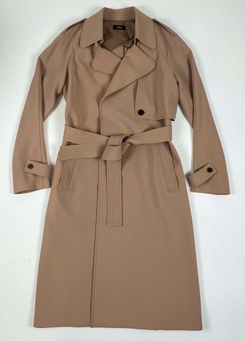 Theory Perfect Raglan Trench Regent Crepe Trench Coat Size M